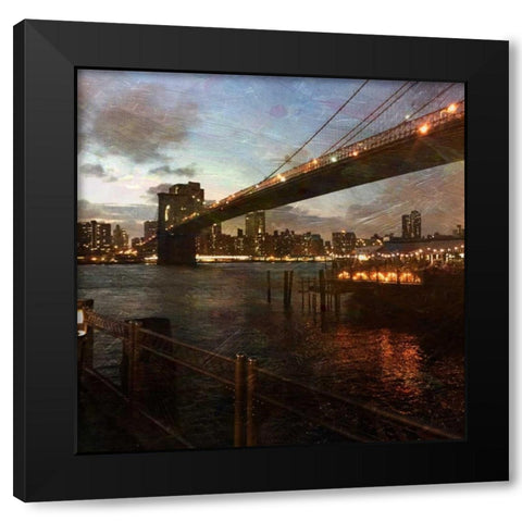 New York Magic Black Modern Wood Framed Art Print by Lewis, Sheldon