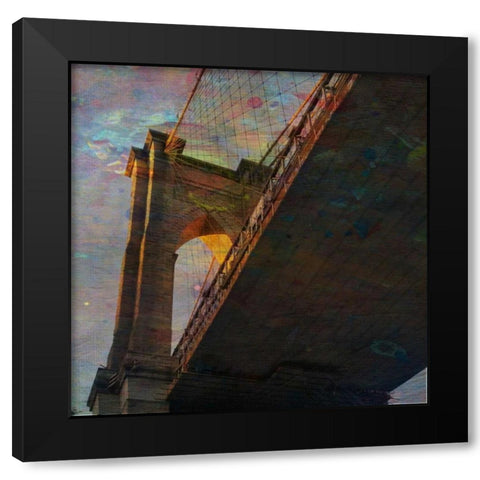 Magic Under The BKLN BRDG Black Modern Wood Framed Art Print by Lewis, Sheldon