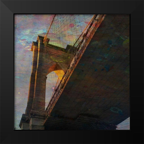 Magic Under The BKLN BRDG Black Modern Wood Framed Art Print by Lewis, Sheldon