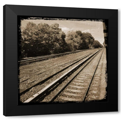 Vintage RailWay Black Modern Wood Framed Art Print with Double Matting by Lewis, Sheldon