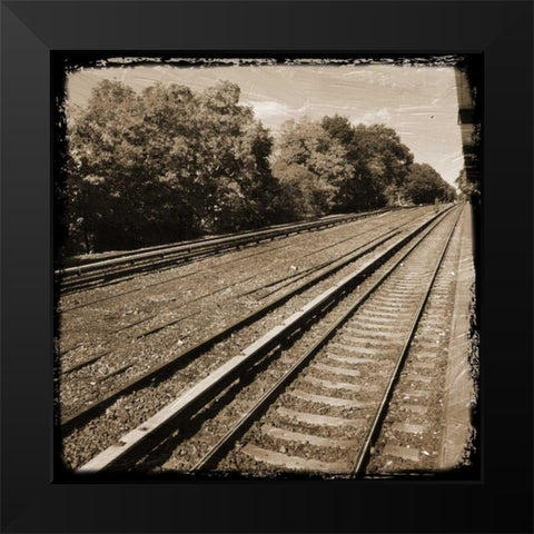 Vintage RailWay Black Modern Wood Framed Art Print by Lewis, Sheldon