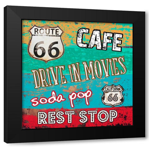 Route 66 Luxuries Black Modern Wood Framed Art Print by Lewis, Sheldon