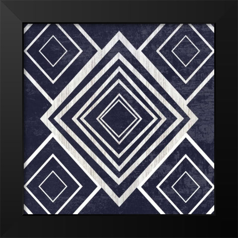 Indigo Geometrical Gem 1 Black Modern Wood Framed Art Print by Lewis, Sheldon