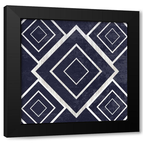 Indigo Geometrical Gem 2 Black Modern Wood Framed Art Print by Lewis, Sheldon