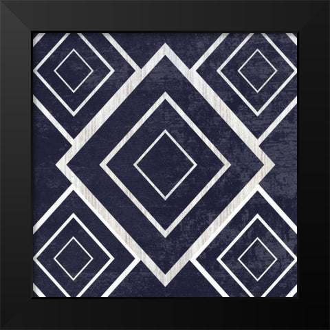 Indigo Geometrical Gem 2 Black Modern Wood Framed Art Print by Lewis, Sheldon