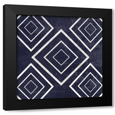 Indigo Geometrical Gem 3 Black Modern Wood Framed Art Print by Lewis, Sheldon