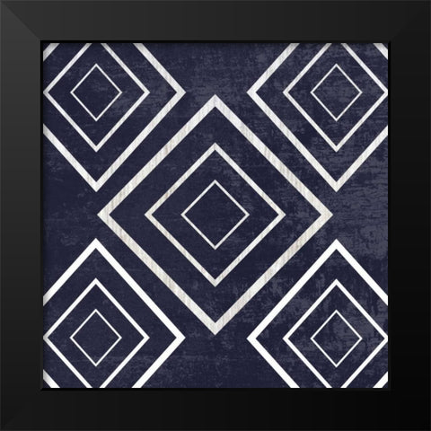 Indigo Geometrical Gem 3 Black Modern Wood Framed Art Print by Lewis, Sheldon
