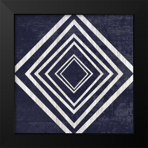Indigo Geometrical Gem 4 Black Modern Wood Framed Art Print by Lewis, Sheldon
