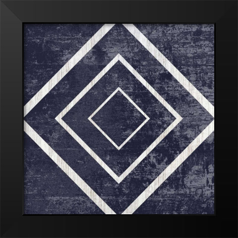 Indigo Geometrical Gem 5 Black Modern Wood Framed Art Print by Lewis, Sheldon