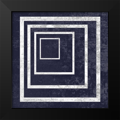 Indigo And White Dimension Black Modern Wood Framed Art Print by Lewis, Sheldon