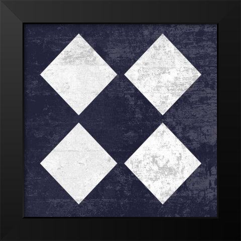 Indigo And White Diamond Mine Black Modern Wood Framed Art Print by Lewis, Sheldon