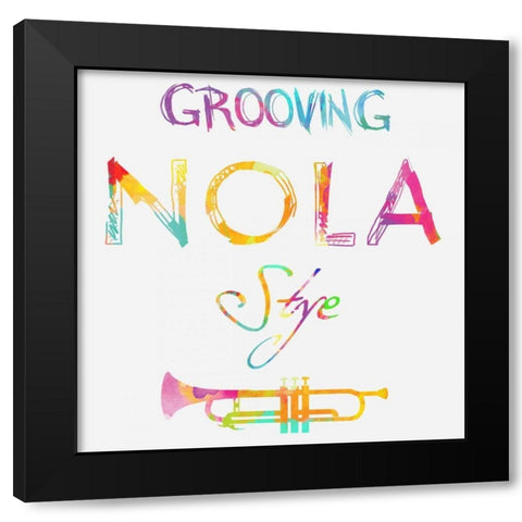 Nola Groove Black Modern Wood Framed Art Print by Lewis, Sheldon