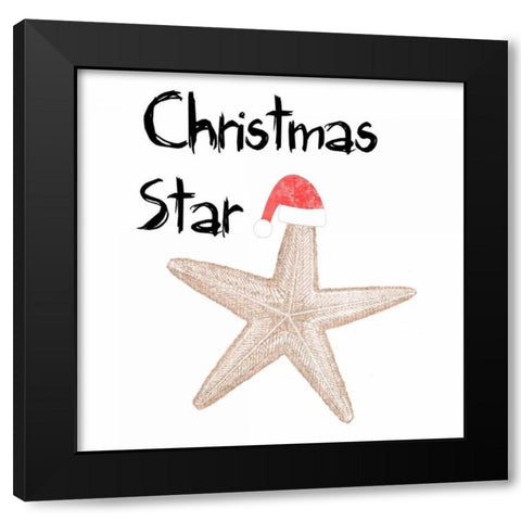 Christmas Starfish Black Modern Wood Framed Art Print by Lewis, Sheldon