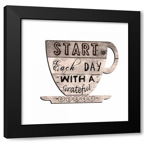 Cup Of Coffee Black Modern Wood Framed Art Print by Lewis, Sheldon