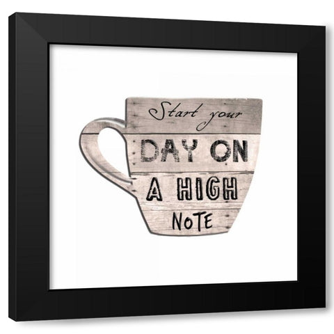 High Note Coffee Black Modern Wood Framed Art Print by Lewis, Sheldon
