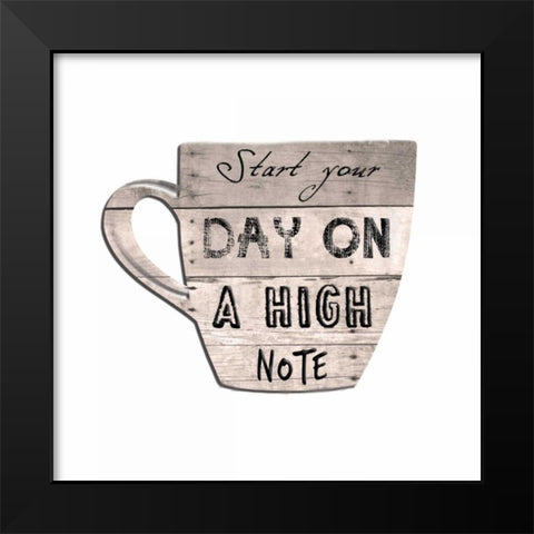 High Note Coffee Black Modern Wood Framed Art Print by Lewis, Sheldon