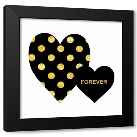 One Love Forever Black Modern Wood Framed Art Print by Lewis, Sheldon