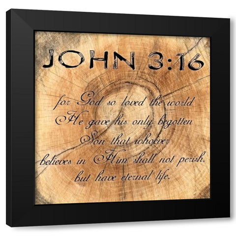 John 3-16 Black Modern Wood Framed Art Print by Lewis, Sheldon