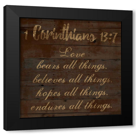 Corinthians 13-7 Black Modern Wood Framed Art Print with Double Matting by Lewis, Sheldon
