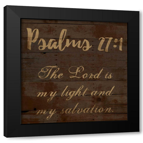 Psalms 27-1 Black Modern Wood Framed Art Print by Lewis, Sheldon
