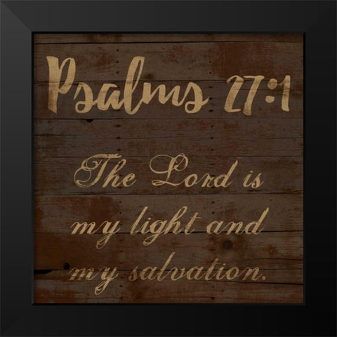 Psalms 27-1 Black Modern Wood Framed Art Print by Lewis, Sheldon