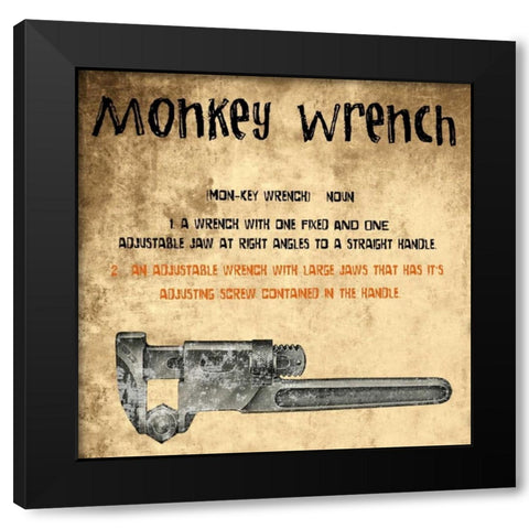 Monkey Wrench Black Modern Wood Framed Art Print with Double Matting by Lewis, Sheldon