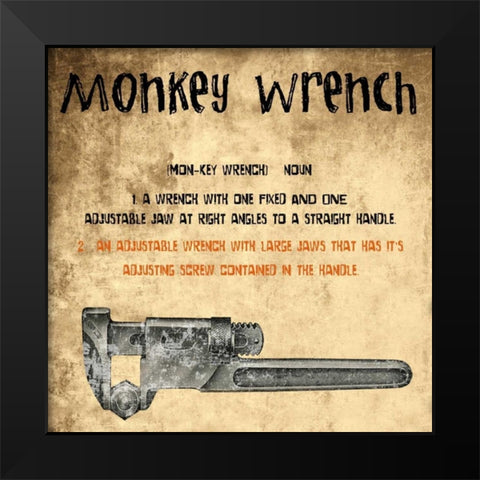 Monkey Wrench Black Modern Wood Framed Art Print by Lewis, Sheldon