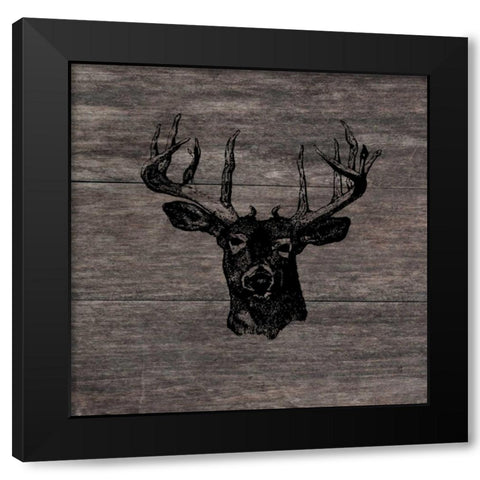 Buck Black Modern Wood Framed Art Print by Lewis, Sheldon