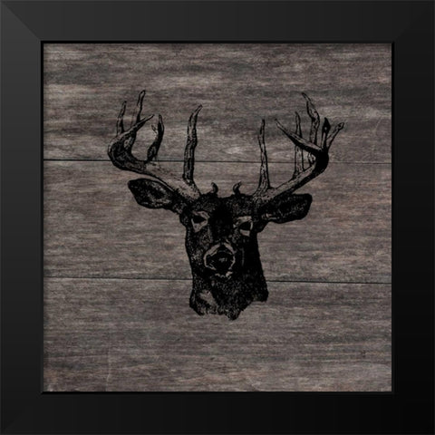 Buck Black Modern Wood Framed Art Print by Lewis, Sheldon