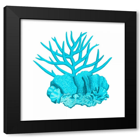 Blue Coral 1 Black Modern Wood Framed Art Print by Lewis, Sheldon