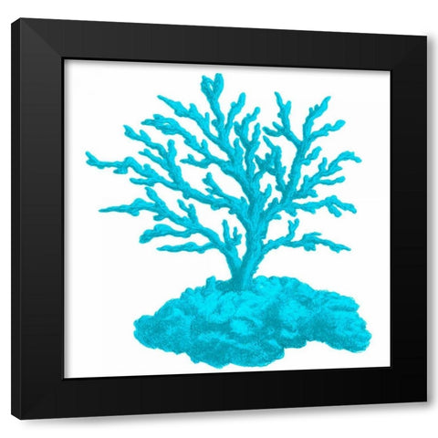 Blue Coral 4 Black Modern Wood Framed Art Print by Lewis, Sheldon