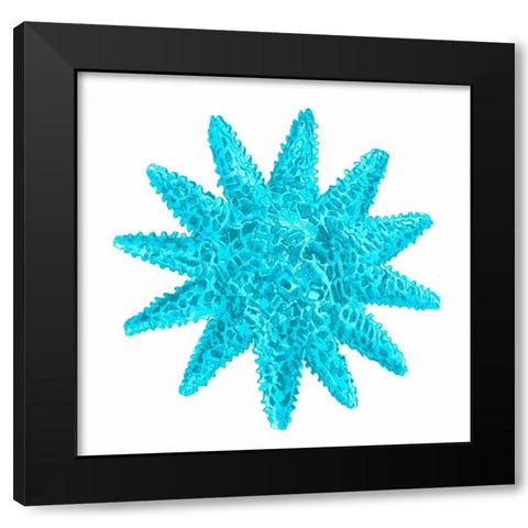 Blue Coral 5 Black Modern Wood Framed Art Print with Double Matting by Lewis, Sheldon