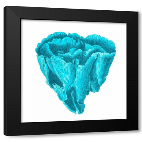 Blue Coral 6 Black Modern Wood Framed Art Print by Lewis, Sheldon