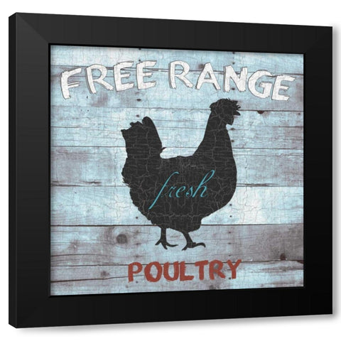 Free Range Poultry Black Modern Wood Framed Art Print with Double Matting by Lewis, Sheldon