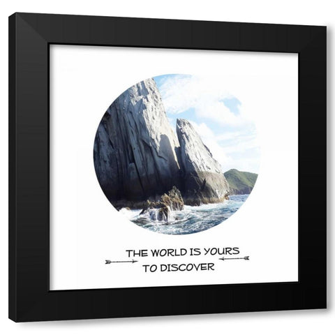 Discover The World Black Modern Wood Framed Art Print with Double Matting by Lewis, Sheldon