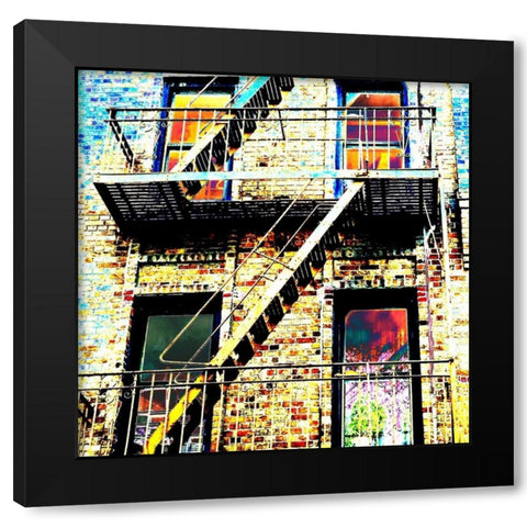 Colorful Life Brooklyn Black Modern Wood Framed Art Print with Double Matting by Lewis, Sheldon