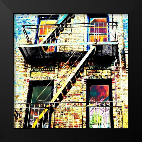 Colorful Life Brooklyn Black Modern Wood Framed Art Print by Lewis, Sheldon