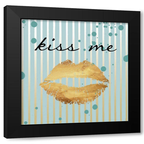 Kiss Black Modern Wood Framed Art Print by Lewis, Sheldon