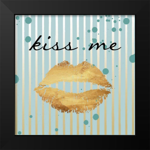 Kiss Black Modern Wood Framed Art Print by Lewis, Sheldon