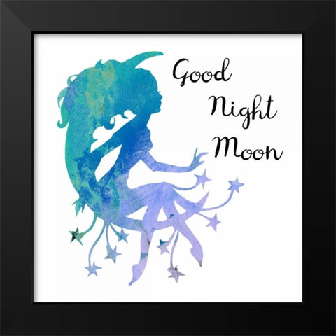 Good Night Moon Black Modern Wood Framed Art Print by Lewis, Sheldon