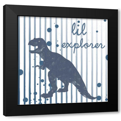 Lil Explorer Black Modern Wood Framed Art Print by Lewis, Sheldon