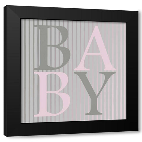 Baby Pink Black Modern Wood Framed Art Print with Double Matting by Lewis, Sheldon