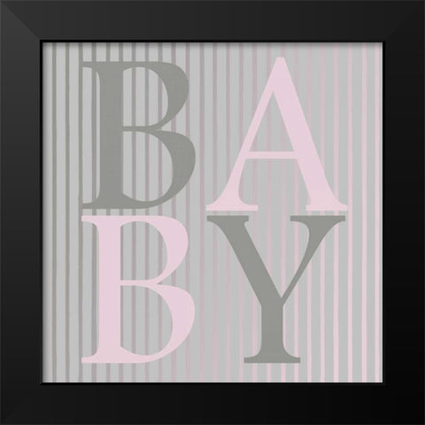 Baby Pink Black Modern Wood Framed Art Print by Lewis, Sheldon