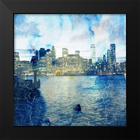 My Magical New York Black Modern Wood Framed Art Print by Lewis, Sheldon