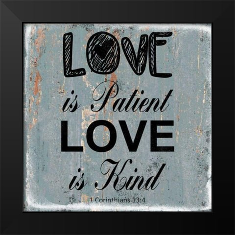 1 Corinthians Black Modern Wood Framed Art Print by Lewis, Sheldon