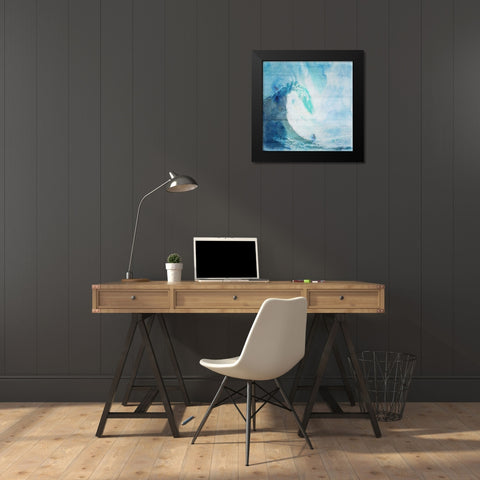 Ocean Wave On Wood 2 Black Modern Wood Framed Art Print by Lewis, Sheldon