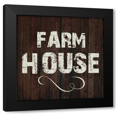 Farm House Black Modern Wood Framed Art Print with Double Matting by Lewis, Sheldon