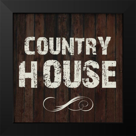 Country House Black Modern Wood Framed Art Print by Lewis, Sheldon