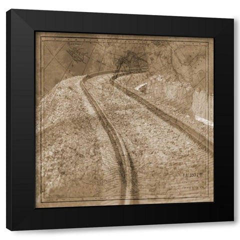 Point A To Point B Black Modern Wood Framed Art Print by Lewis, Sheldon