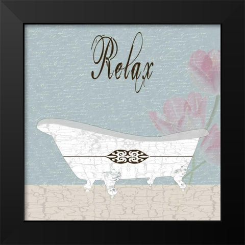 Relax Black Modern Wood Framed Art Print by Lewis, Sheldon